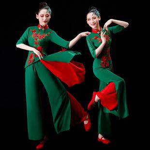 胶州秧歌服演出服2025新春夏腰鼓队扇子舞蹈服装套装民族广场舞女