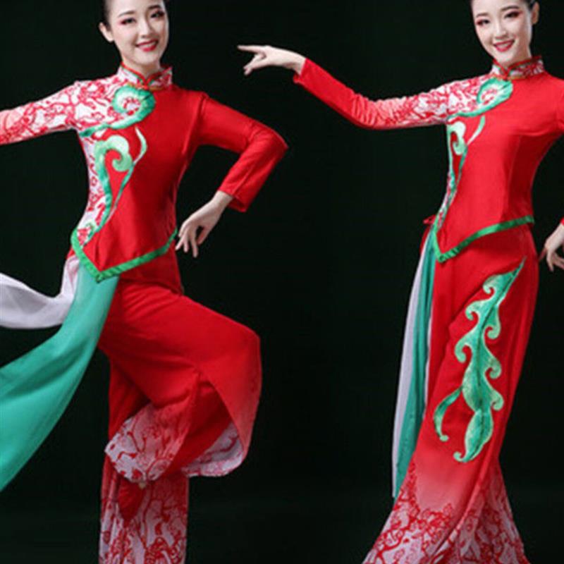 韩式扇子秧歌服演出服舞蹈舞蹈表演打鼓喜庆服女腰鼓服套装跳广场