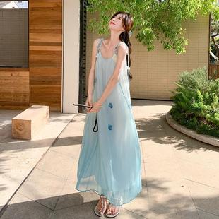 法式 超仙绝美三亚海边氛围感吊带沙滩裙 度假连衣裙女夏季 2025新款