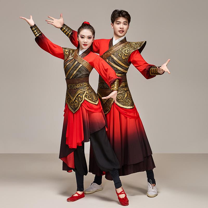 韩式威风鼓鼓水锣腰鼓打中服武士服鼓国开男女新款锣鼓队风场舞演