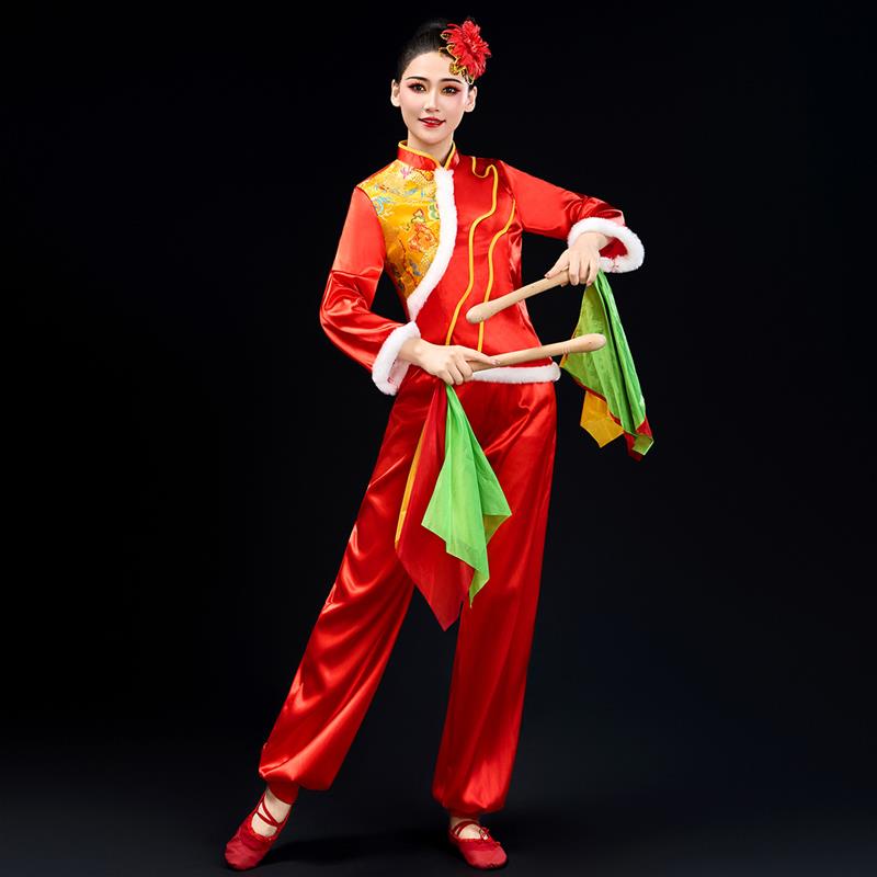韩式服演出服锣鼓队喜庆民族腰鼓秧歌舞蹈服中国风广场舞水鼓表演