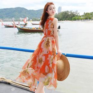 雪纺长裙波西米亚连衣裙女长款 夏季 仙女超仙甜美沙滩裙海边度假