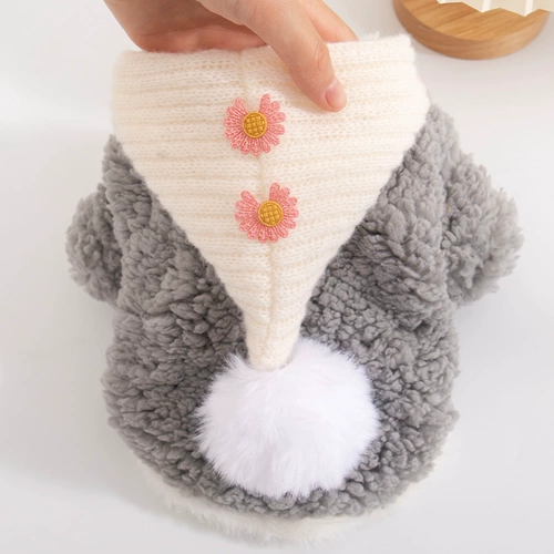 Кошачья одежда зимняя толстая котенок голубая кошачья ткань куколка короткая нога кошачья анти -харта