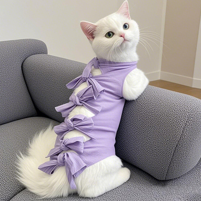 猫咪绝育服手术后用药服断奶宠物母猫公猫生理裤防舔骚扰衣服用品
