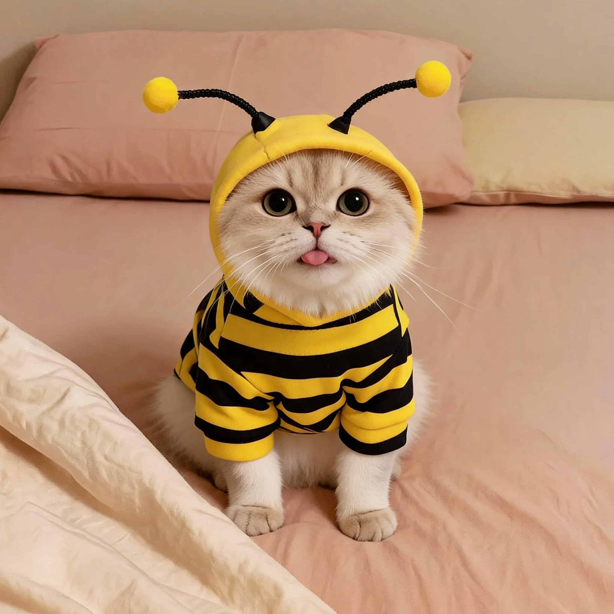 猫咪衣服秋冬款加厚蜜蜂装金渐层布偶英短蓝猫小型犬宠物狗狗衣服