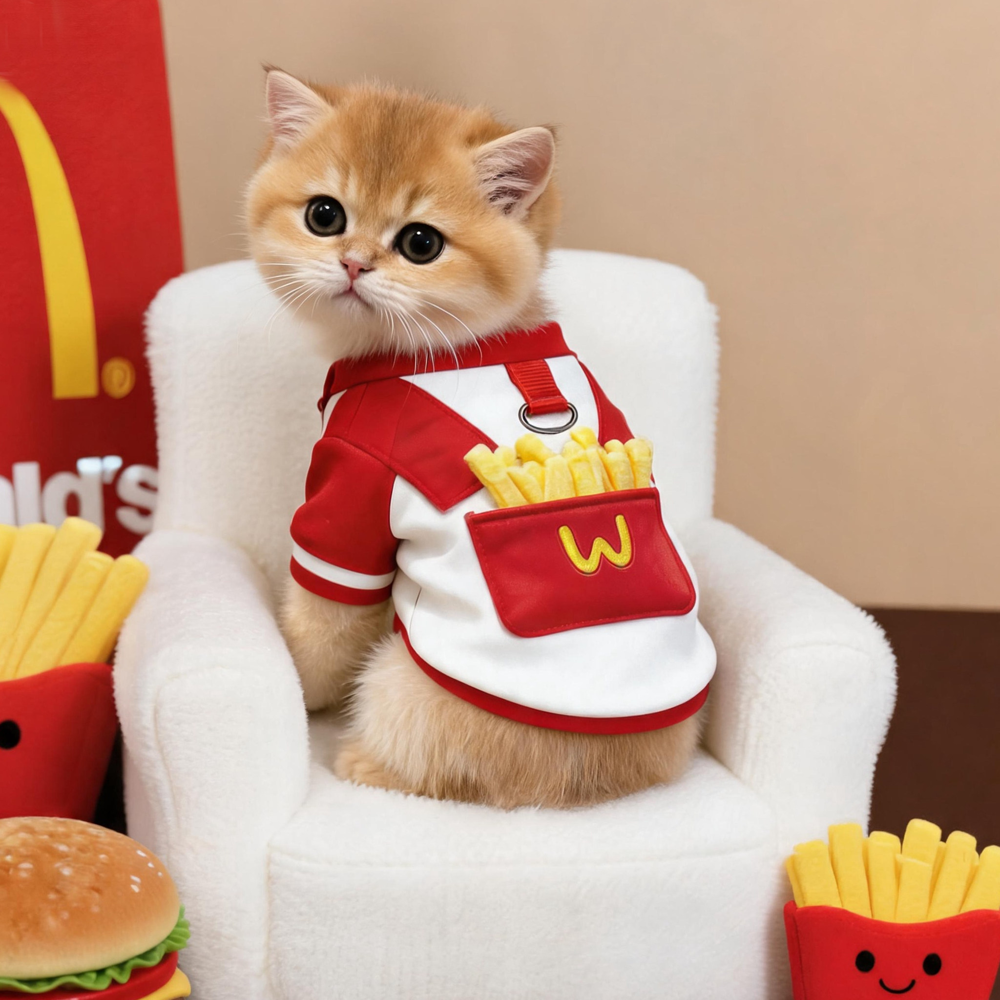 猫咪衣服秋季金渐层布偶蓝猫狗狗衣服冬天薄绒保暖可爱薯条牵引服