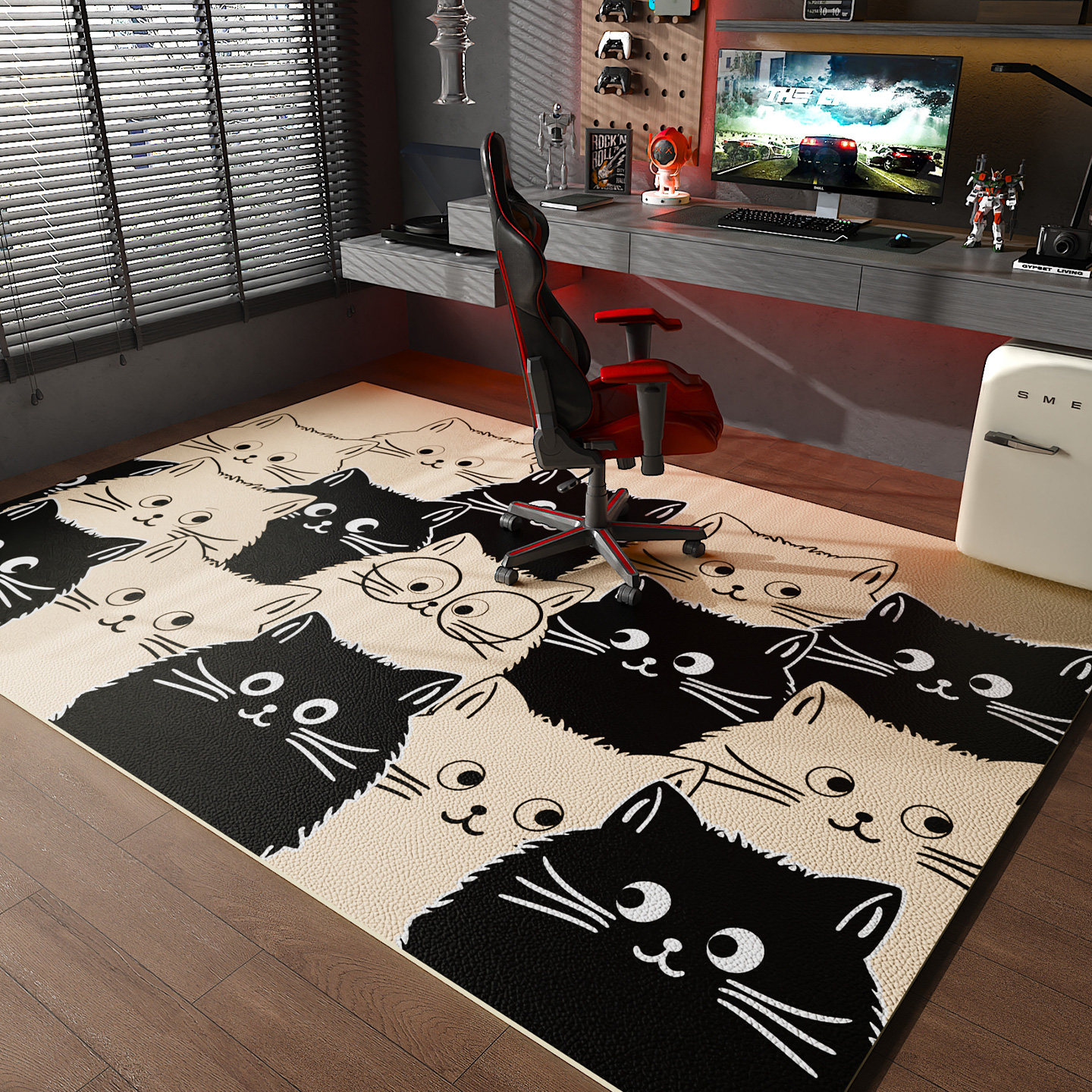 电竞房卡通地毯潮玩地垫电脑椅转椅电竞椅书房防滑隔音垫可定制,3C数码配件,USB多功能数码宝,淘宝优惠券,粉丝福利购,淘宝优惠卷