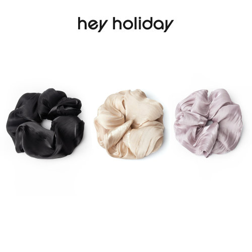 hey holiday海岛缎大肠发圈盘发扎发马尾发绳甜美法式绑发轻奢感