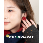 hey holiday新款 毛线耳钉百搭少女简约可爱复古气质耳饰甜美