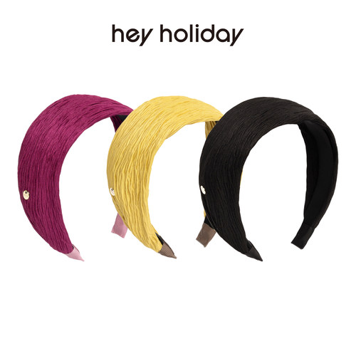 hey holiday韩版空气皱宽版发箍褶皱发饰气质款女时尚潮流日常