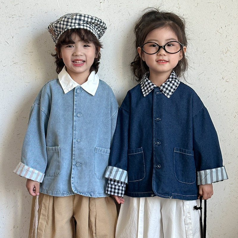 儿童牛仔外套男童春装开衫2025新款春秋季韩版女童夹克宝宝上衣服