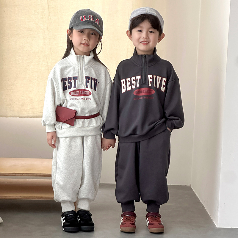 儿童春秋款套装纯棉宽松男女童运动卫衣2025新款秋季宝宝休闲衣服