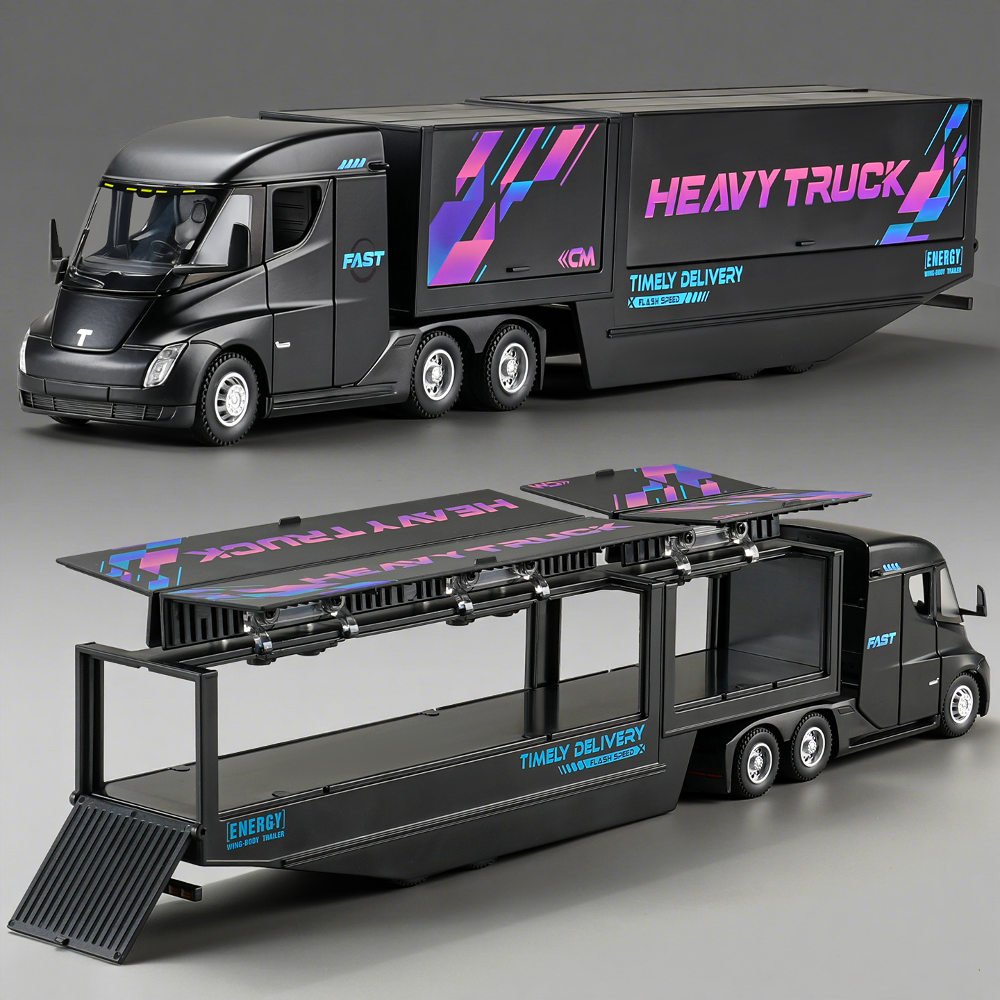 超大号特斯拉货柜车玩具模型