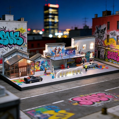 164拼装停车场模型防尘收纳盒