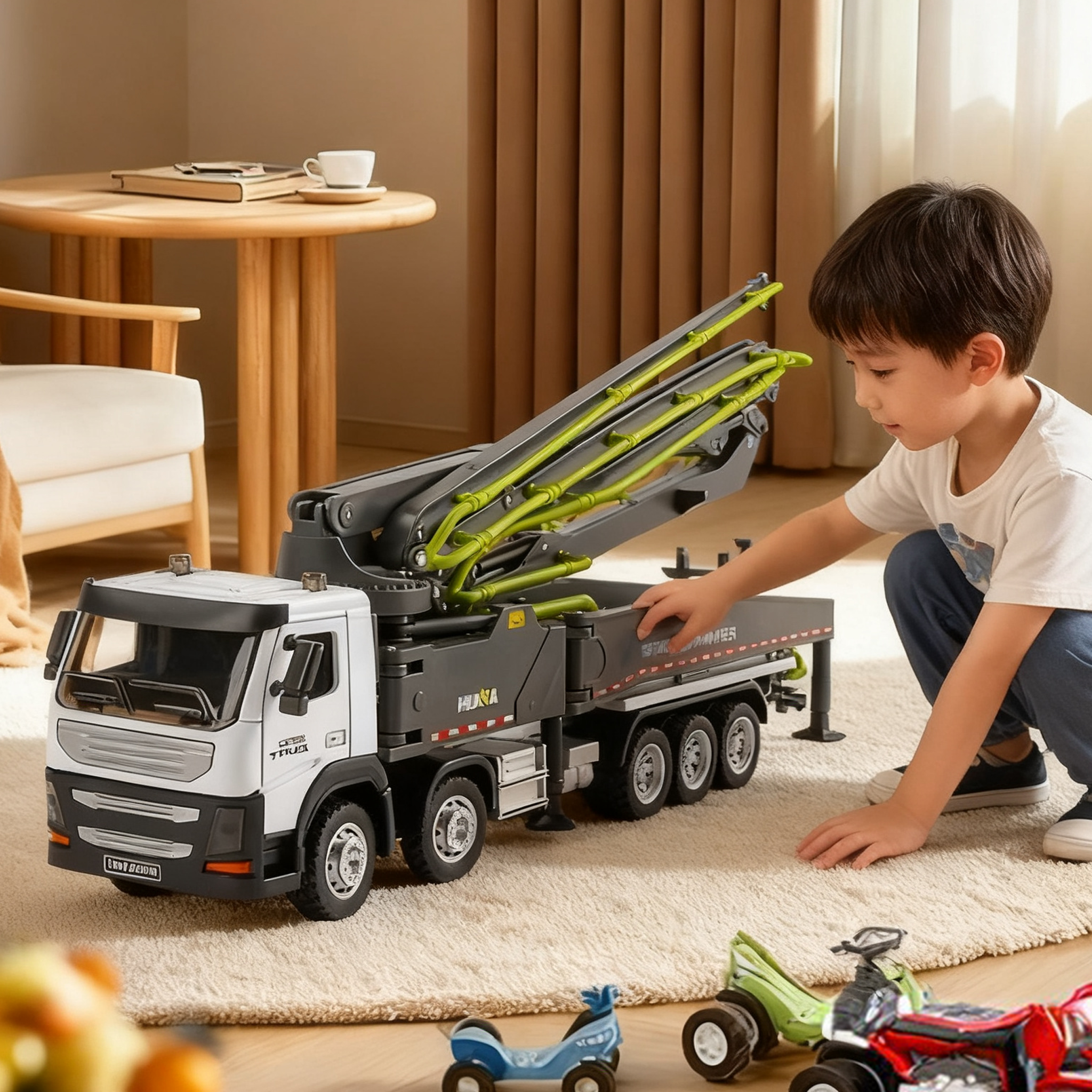 150合金水泥泵车模型玩具卡车