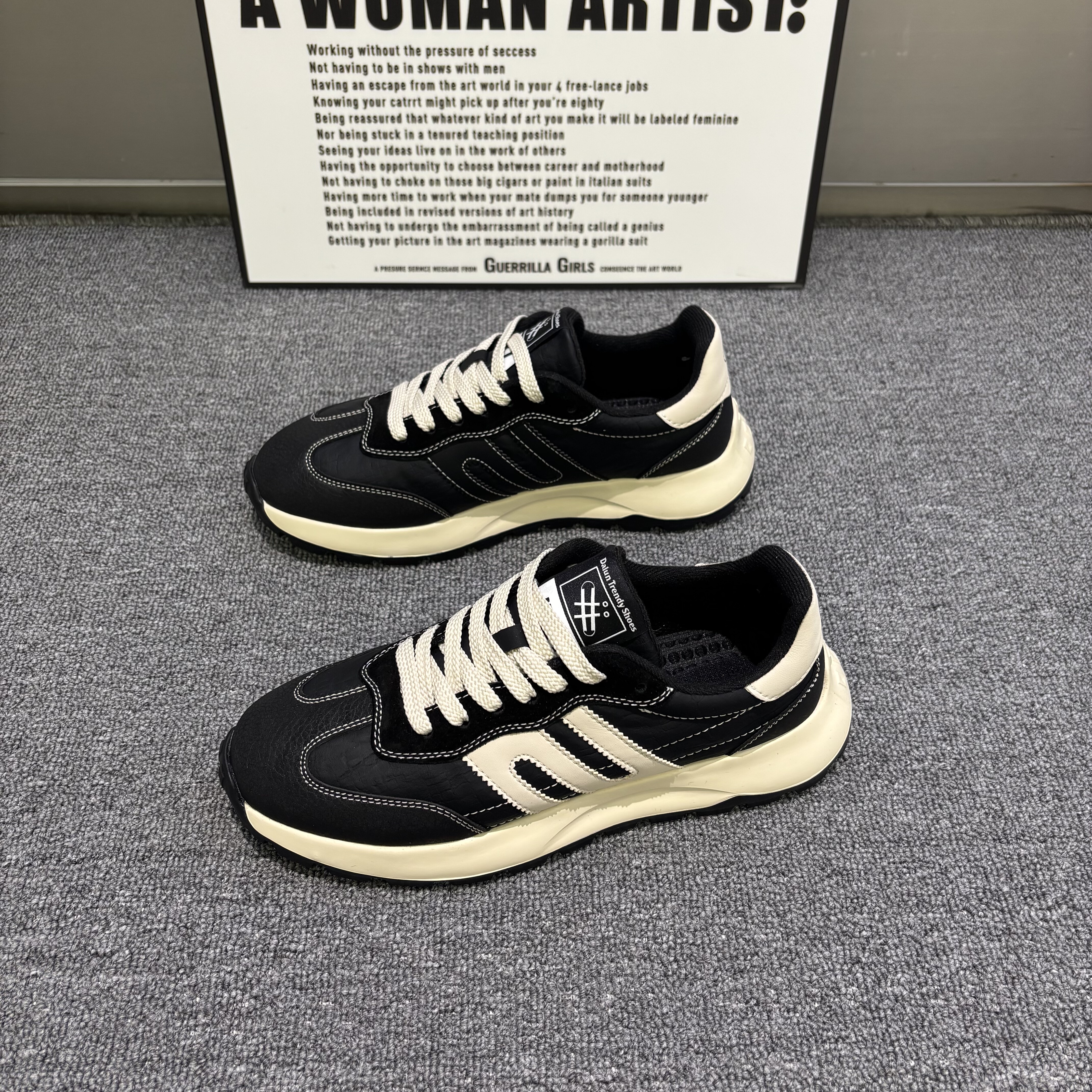 真皮阿甘鞋男鞋2025秋季新款厚底圆头舒适百搭慢跑休闲运动鞋透气