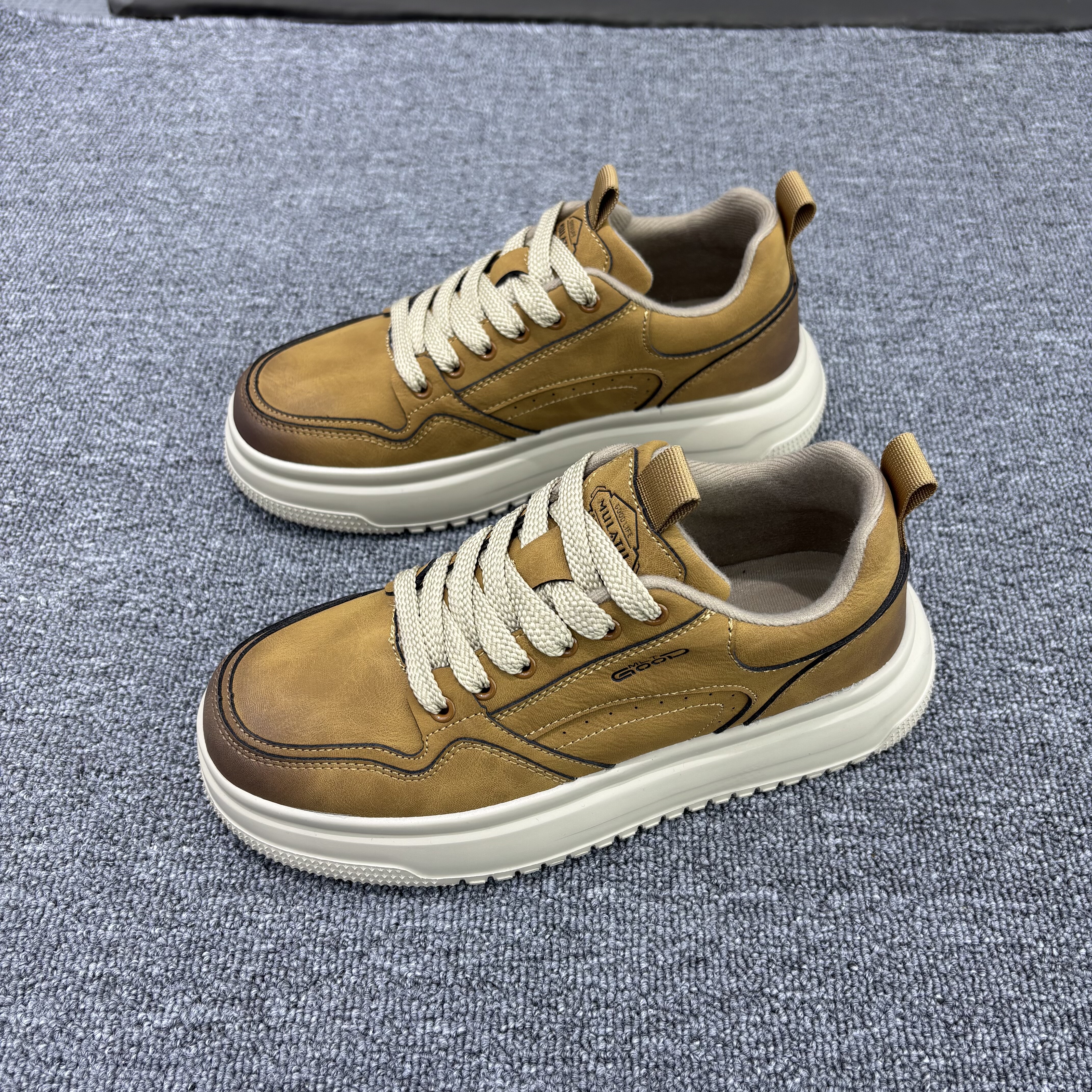 美式复古男鞋2025新款秋季低帮休闲板鞋男士百搭增高皮面运动潮鞋