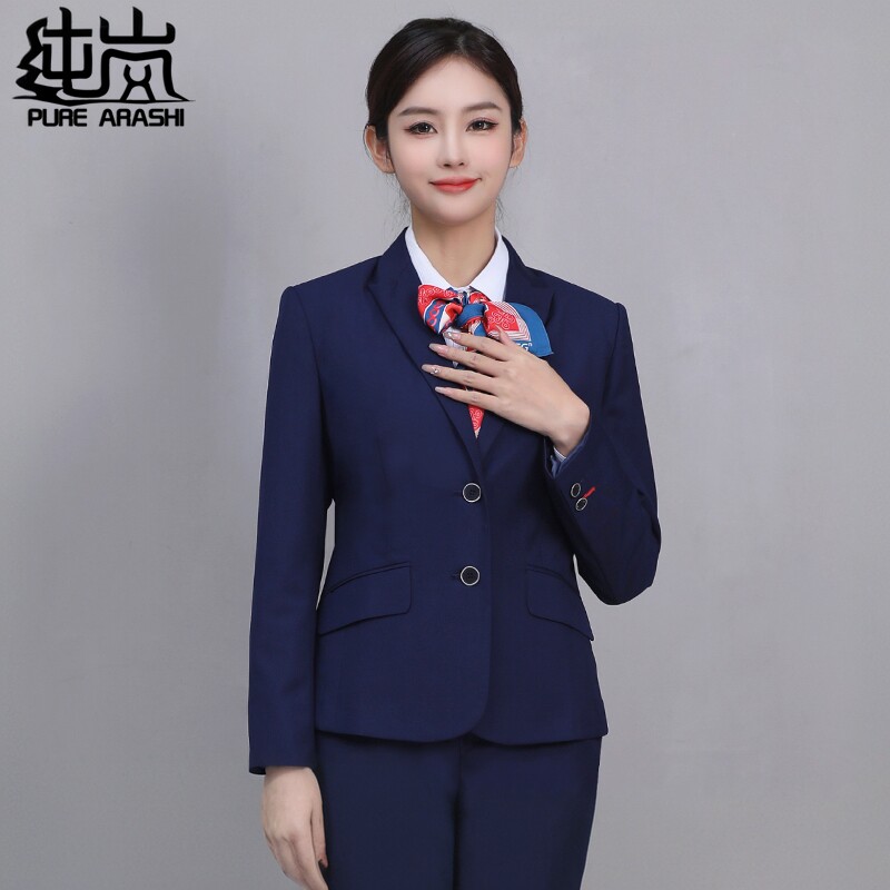 纯岚2023新款中国联通工作服职业女裤套装