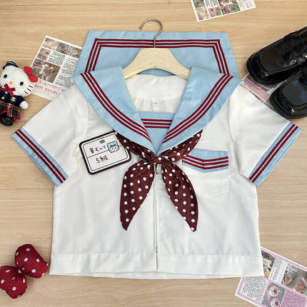 熊补补水手服原创正统jk制服三本基础款中间服学院正版短袖套装女