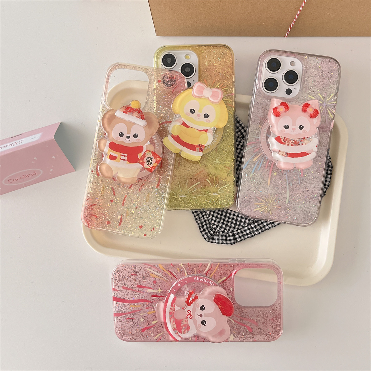 宏界 新年喜庆闪粉烟花可爱玲娜贝儿伙伴适用苹果17ProMax手机壳iphone15新款16pro磁吸款14pro防摔13保护套,3C数码配件,手机保护套/壳,淘宝优惠券,粉丝福利购,淘宝优惠卷