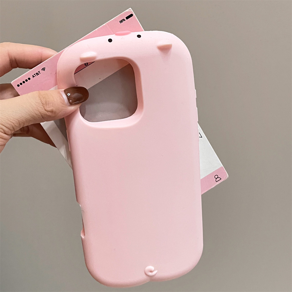 宏界 软萌可爱粉色趴趴小猪适用苹果16promax手机壳iphone15新款13pro创意15pro硅胶16女款14pr