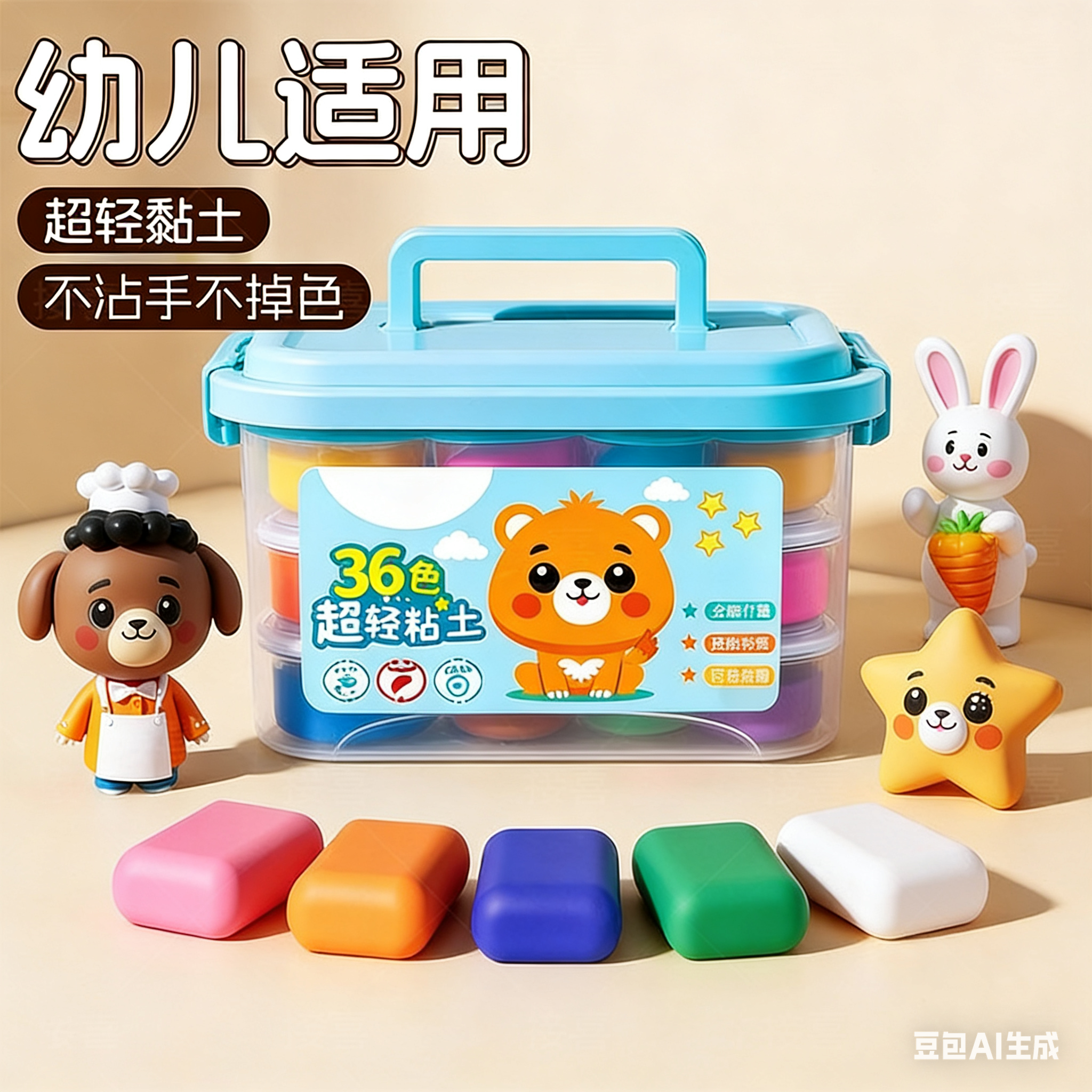 超轻粘土500g克大包装幼儿园专用手工彩泥黏土白色红色单色橡皮泥