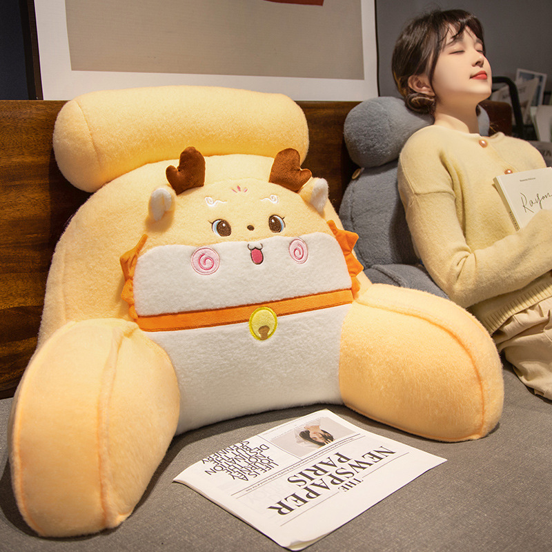 毛绒床头大靠背可拆洗