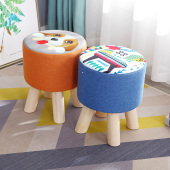 实木小凳子家用网红懒人脚凳圆凳客厅板凳矮凳布艺沙发凳换鞋 凳