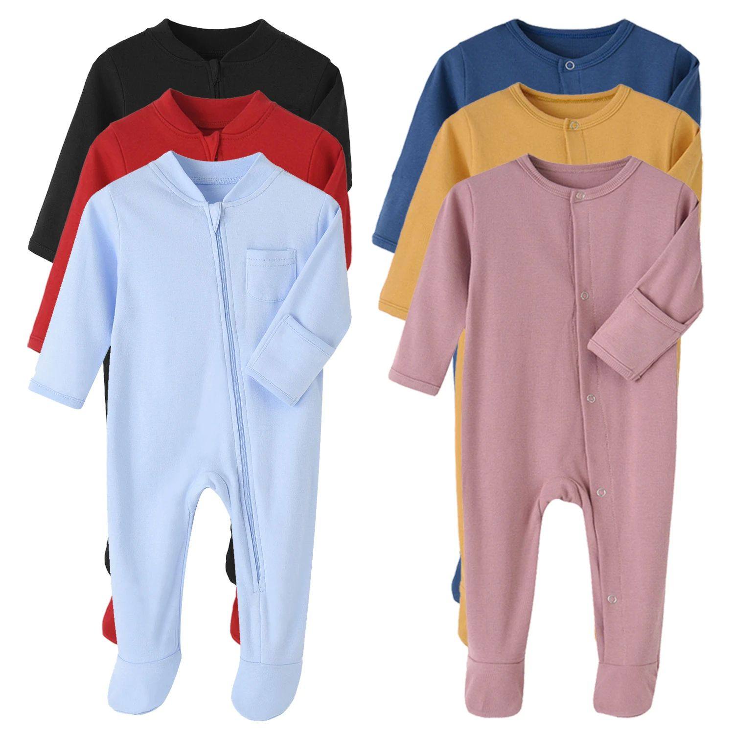 Newborn Baby Rompers 100% Cotton Soft Sleepsuits INS Pajamas