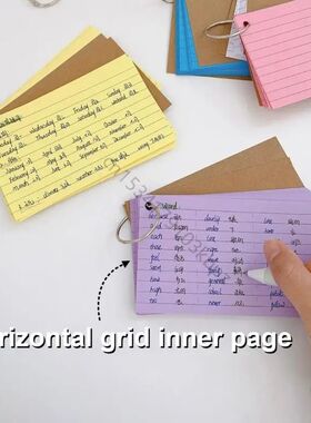 Lined Index Cards Colored Flash Cards with Binding Rings Not