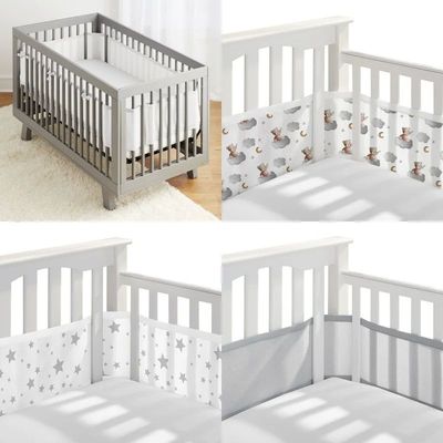 2Pcs/Set Baby Mesh Crib Bumper Liner Breathable Summer Infan