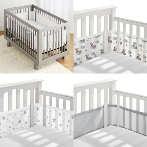 2Pcs/Set Baby Mesh Crib Bumper Liner Breathable Summer Infan