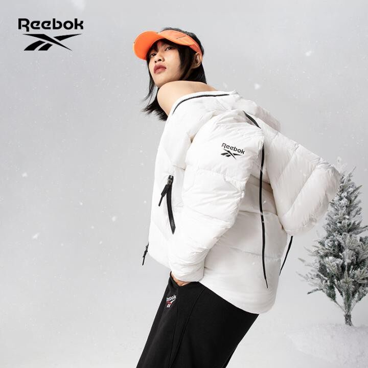 Reebok 锐步 女子短款修身冬季保暖运动休闲羽绒服 FU1691