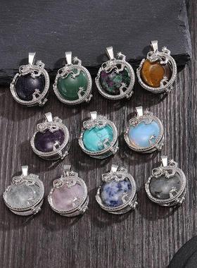 亚马逊热销天然石龙形吊坠欧美