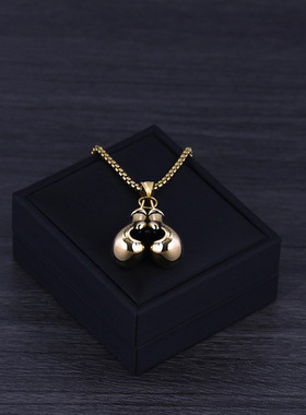 双男款钛钢拳击项链欧美健身嘻哈风饰品拳套吊坠不锈钢配饰