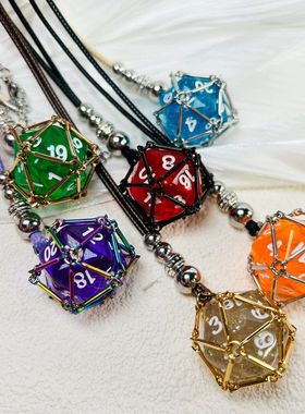 腊绳款多色可选骰子筛子网兜项链