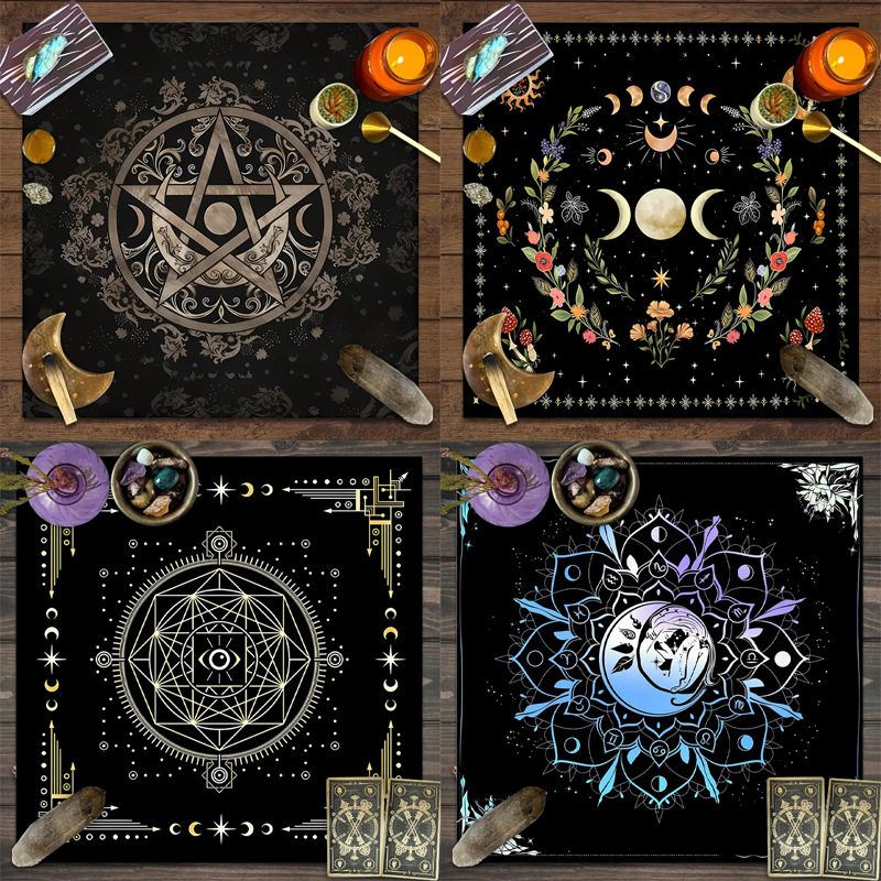 塔罗牌桌布桌游卡牌布垫月相星空