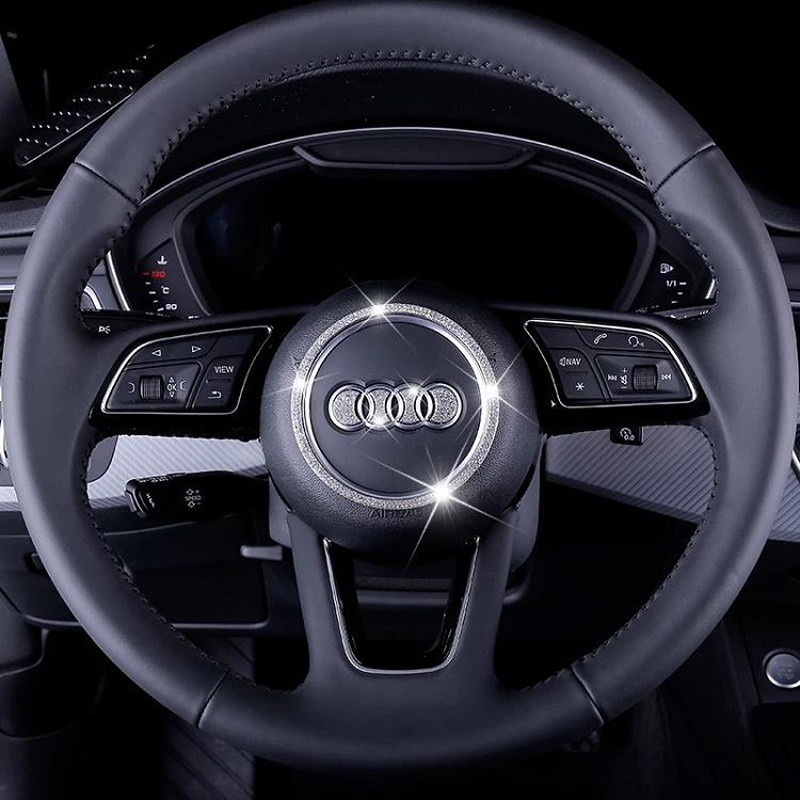 奥迪A4L A6L A3 A5 Q3 Q5 Q7 A7 方向盘钻标贴内饰改装饰车标钻贴