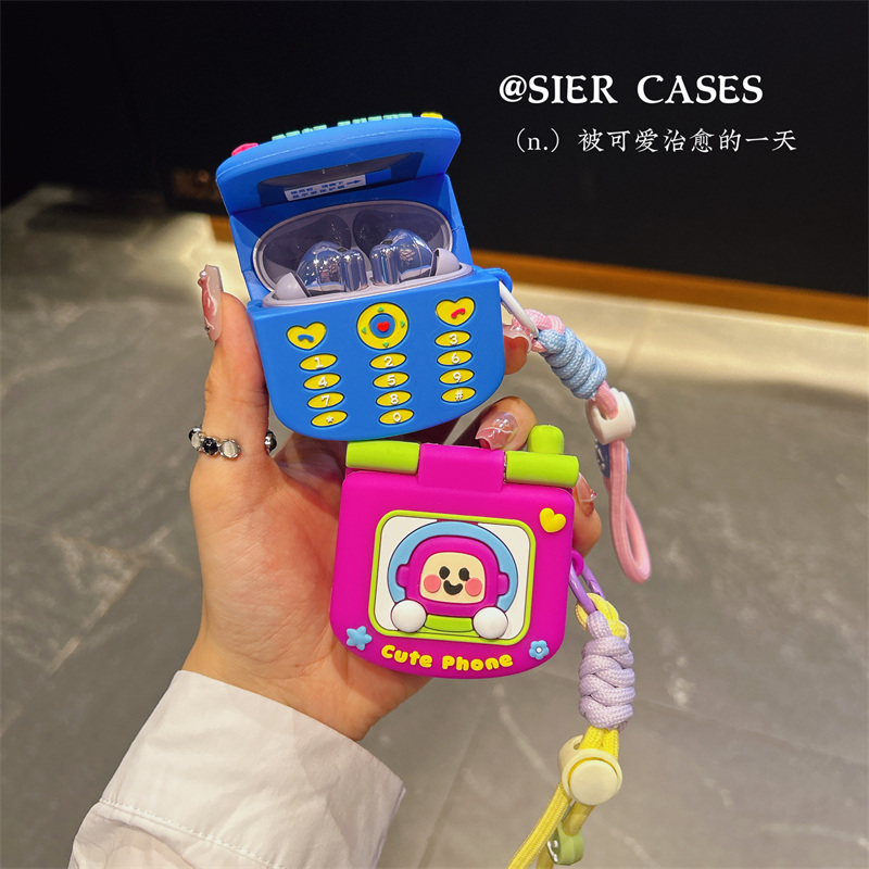 创意翻盖手机华为苹果耳机壳