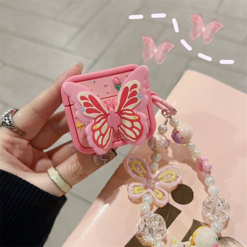 粉色蝴蝶Airpodspro保护壳