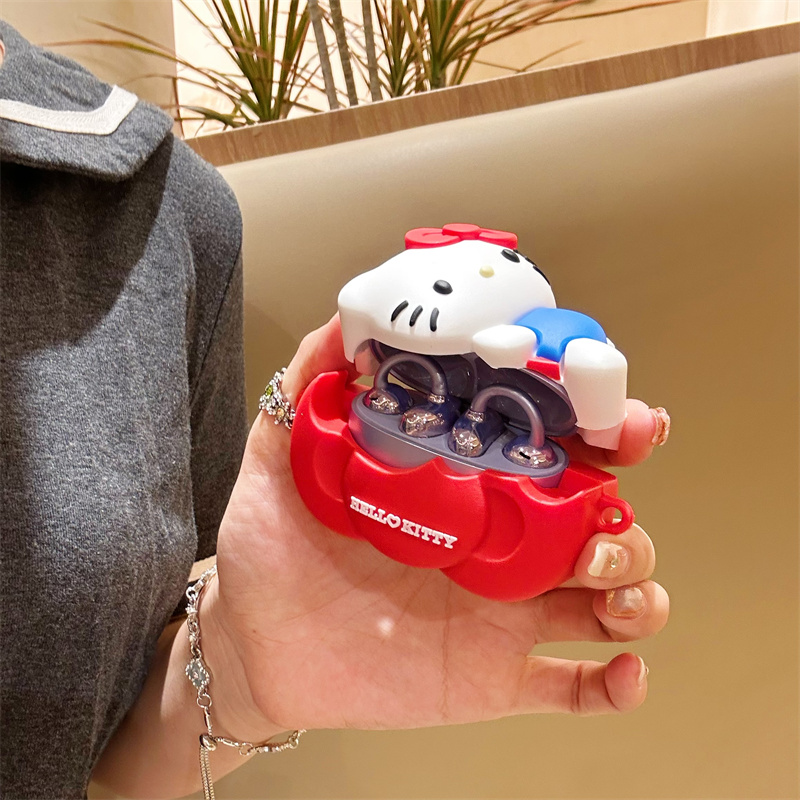 适用于华为freeclip2耳机保护壳趴趴蝴蝶结kt塞纳s6s硅胶苹果airpodspro3保护套红色趣味卡通三星buds3软壳7i