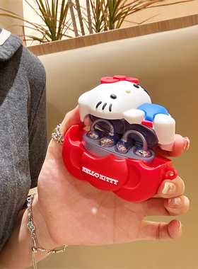 适用于华为freeclip2耳机保护壳趴趴蝴蝶结kt塞纳s6s硅胶苹果airpodspro3保护套红色趣味卡通三星buds3软壳7i