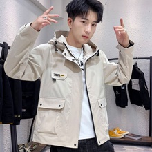 潮衣服宽松男士 外套 工装 新款 高品质夹克男2019秋季 青少年学生韩版