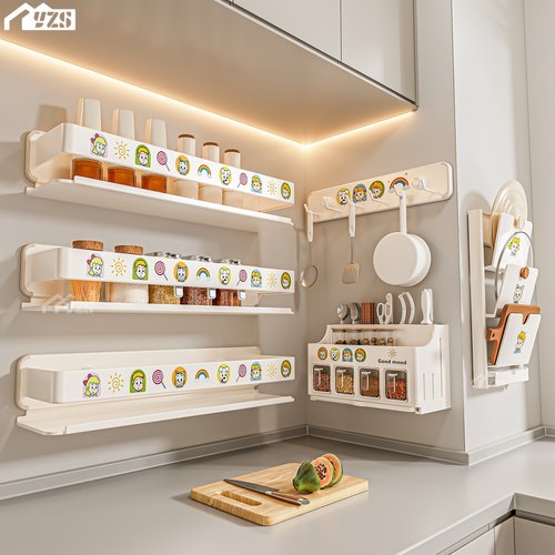 奶油风吸盘备菜置物架厨房可折叠多层多功能配菜盘家用壁挂收纳架