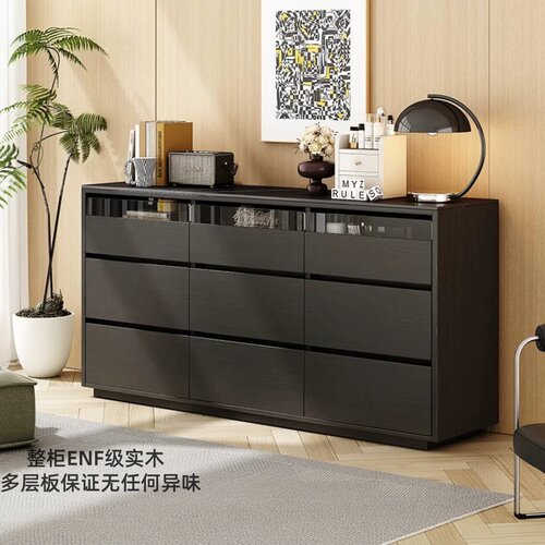 现代简约卧室床尾墙收纳储物斗柜