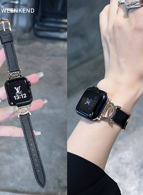 高级感玫瑰金扣表带适用iwatch苹果手表表带applewatch11se2S10代
