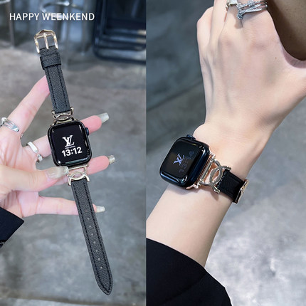 高级感玫瑰金扣表带适用iwatch苹果手表表带applewatch11se2S10代