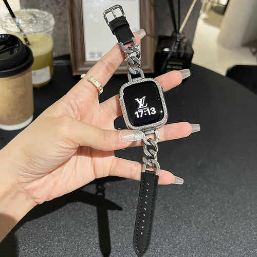 拼接真皮高级感适用于苹果表带