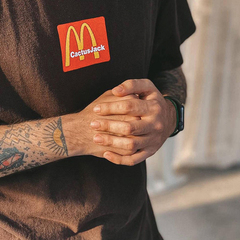 2023新款Travis Scott联名麦当老M芝麻印花短袖T恤男女情侣Tee