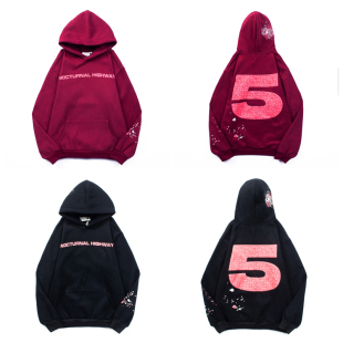 nocturnal 55555 highway发泡印花连帽卫衣 蜘蛛网Sp5der 2025新品